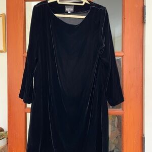 Vintage Eileen Fisher Black Velvet Dress